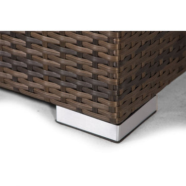 Sydney Rattan 4 Seater Armchair Conversation Set With Square Coffee Table - Brown