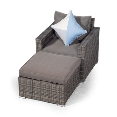 Sydney Rattan Armchair & Ottoman - Grey