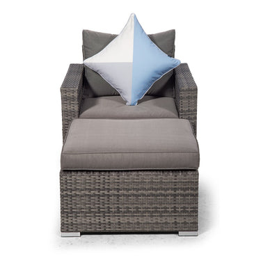 Sydney Rattan Armchair & Ottoman - Grey