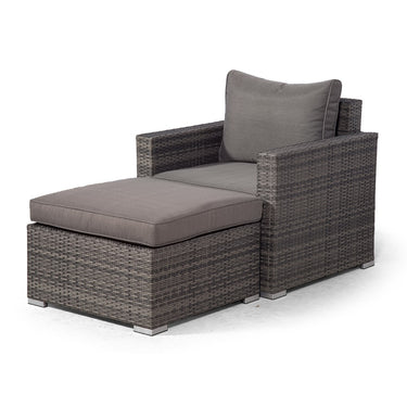 Sydney Rattan Armchair & Ottoman - Grey