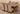 Vermont Cross Leg Oak Extending Dining Table with 6 Montana Beige Fabric Chairs